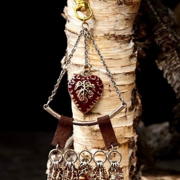 Vintage 70’s Bag Charm Red, Silver and Gold toned Bag Charm - Picture 7 of 15